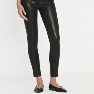 Frame Washed Black Leather Pants